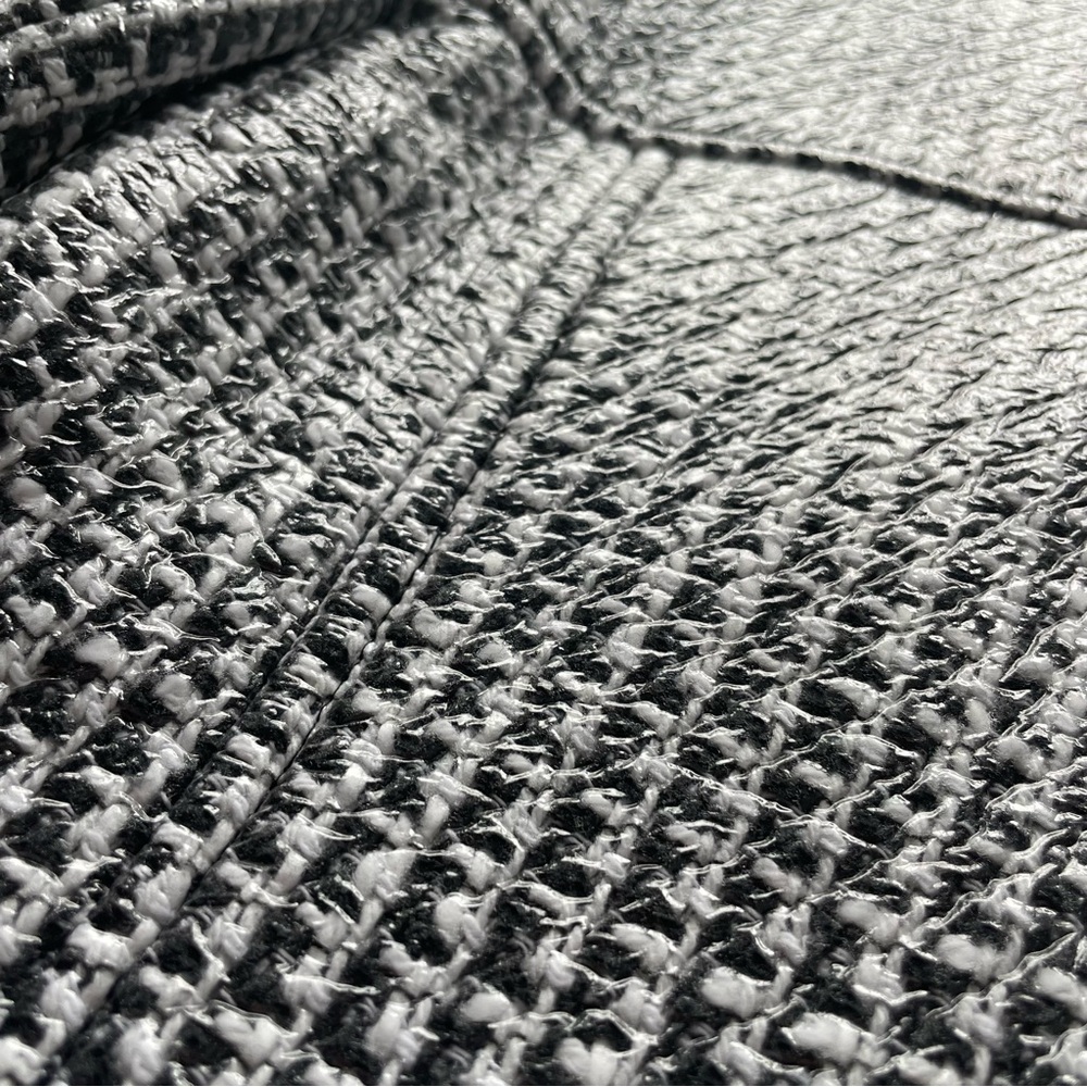 Tibi Woven Houndstooth Black White Coated Jacket Pointed Collar Sample - Picture 14 of 15